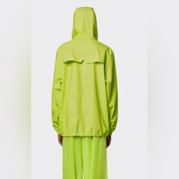 NWT RAINS Unisex Storm Breaker Rain Jacket Reflective Lime Color Full Zip - XL - Picture 12 of 12